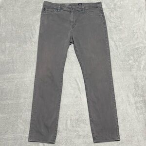 AG Adriano Goldschmied The Graduate Gray Stretch Jeans Mens 38x34 Tailored Leg